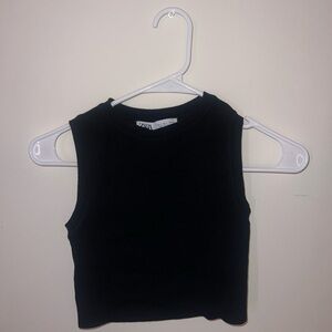Black Sleeveless Crop Top Zara - Small
